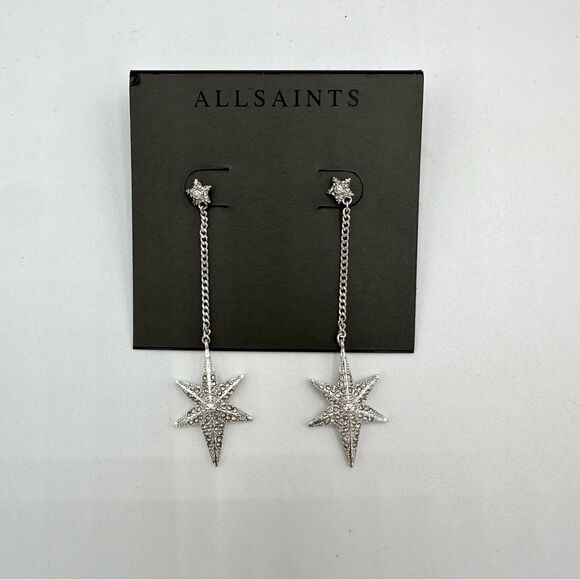 ~All Saints Starburst Statement Linear Earrings NWT - Picture 3 of 5